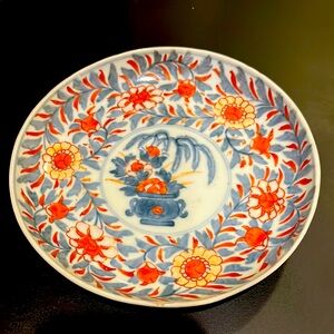 19th-century Japanese Imari porcelain floral antique plate trinket dish Old Nice